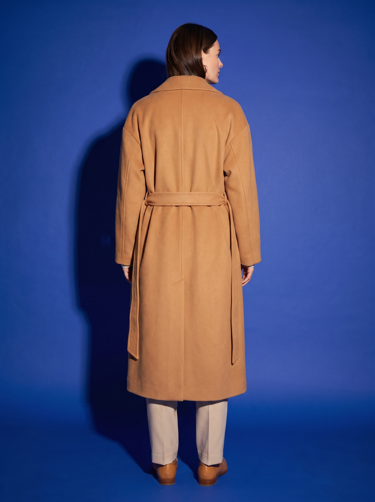 Marguerite Wool Wrap Coat, back view