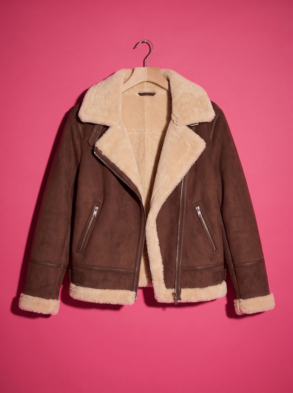 Margot Shearling Aviator Jacket, product shot