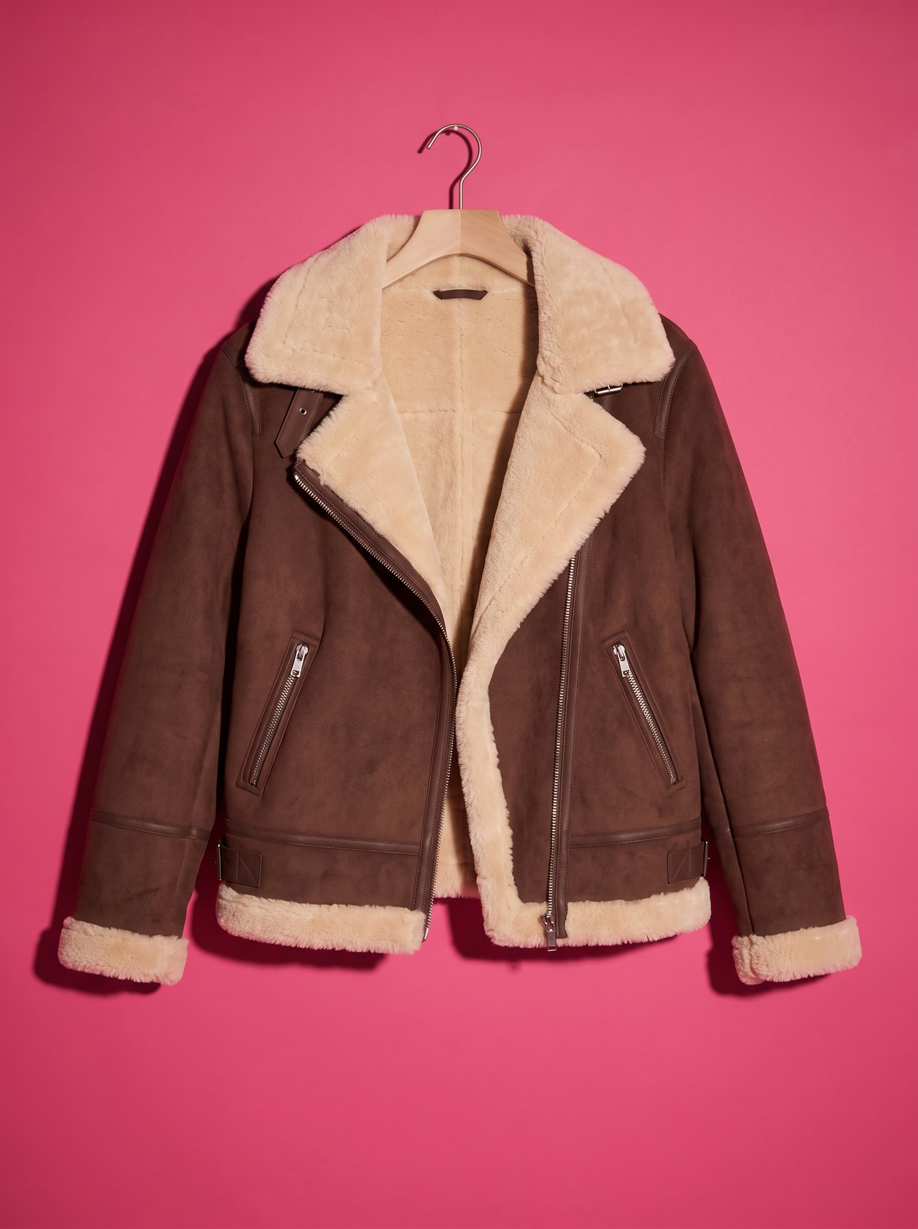 Margot Shearling Aviator Jacket, product shot