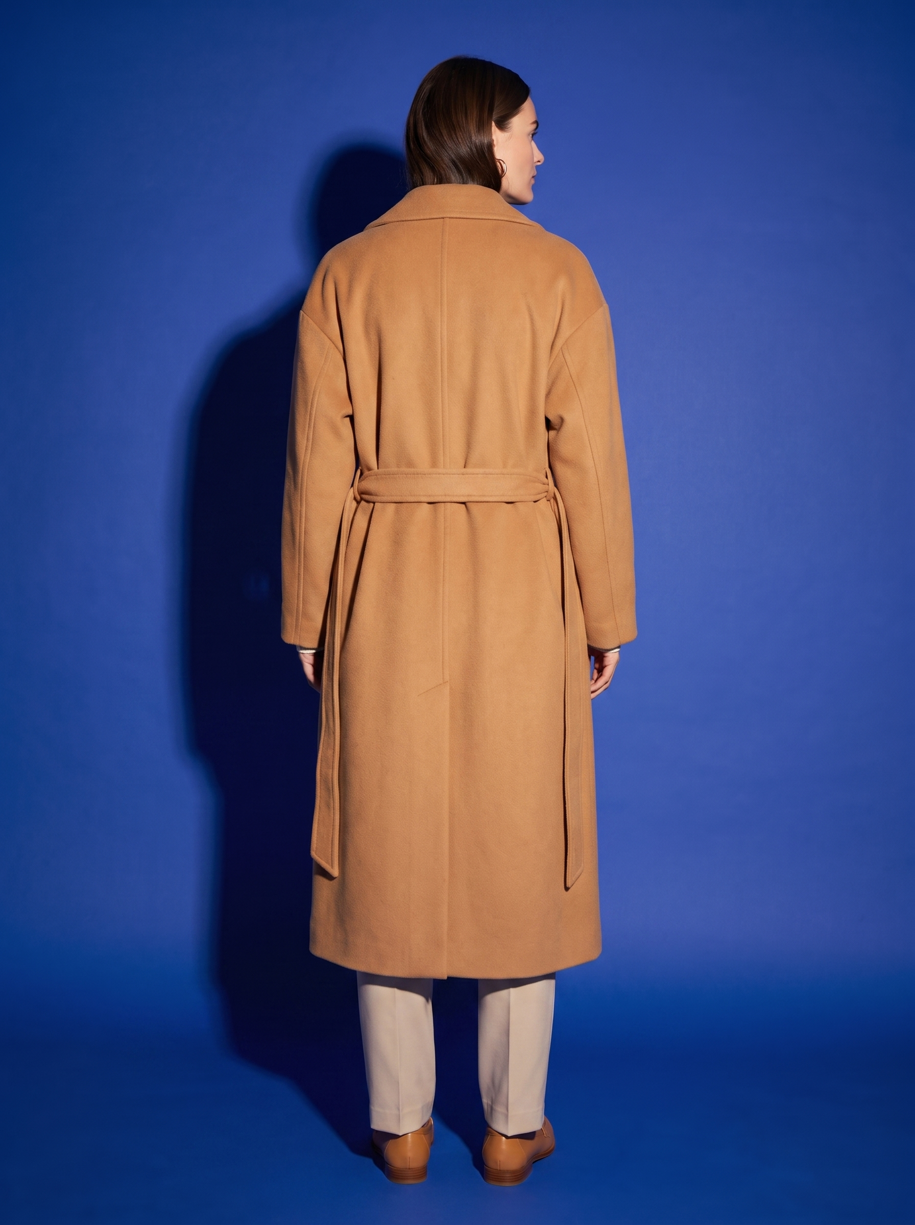 Marguerite Wool Wrap Coat, back view