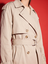 Elodie Belted Trench Coat, fabric and construction detail