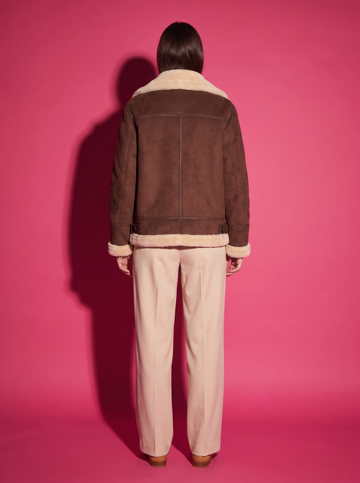 Margot Shearling Aviator Jacket, back view