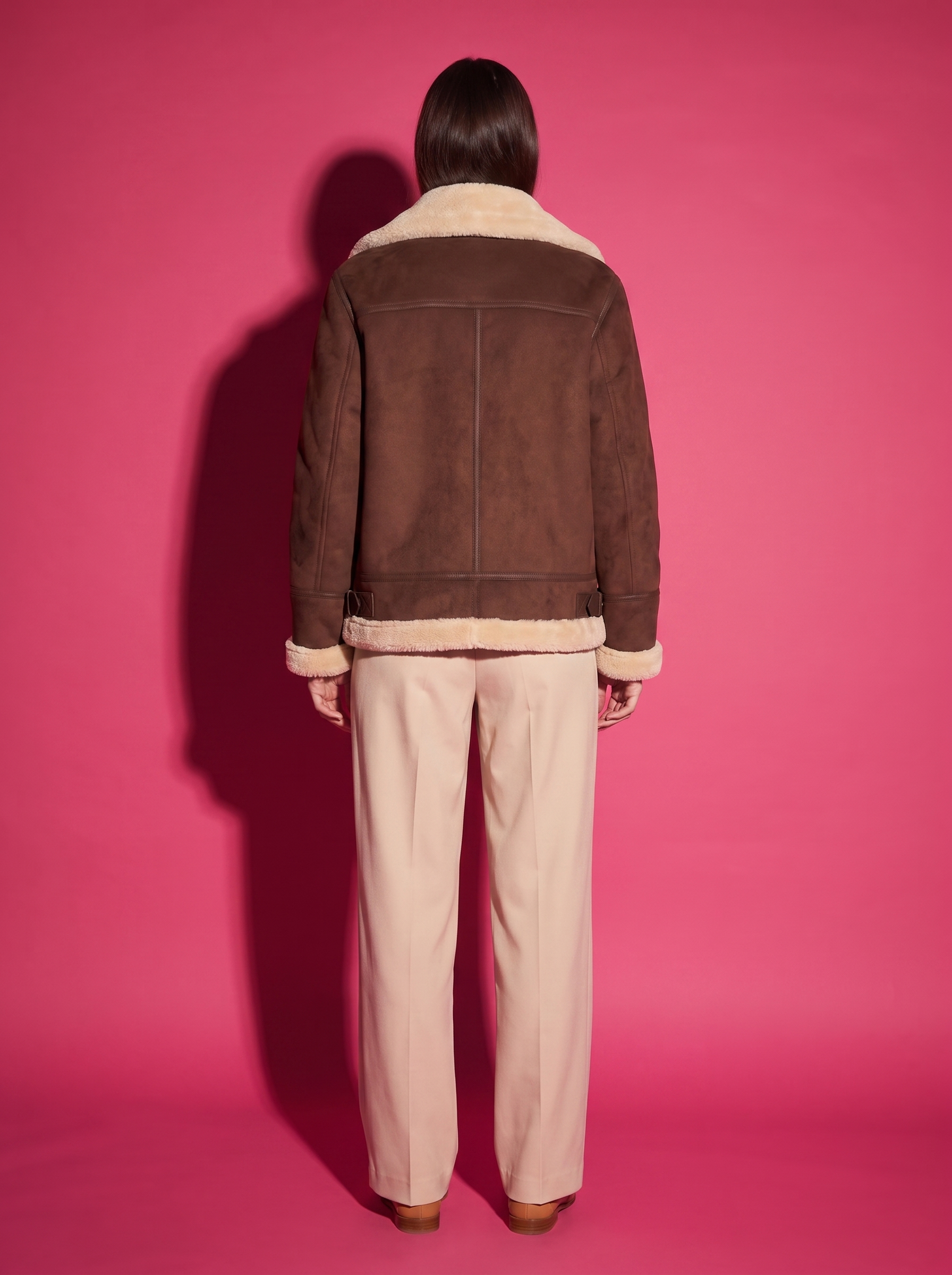 Margot Shearling Aviator Jacket, back view