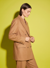 Vivienne Double-Breasted Blazer in Camel