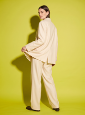 Vivienne Double-Breasted Blazer in Cream