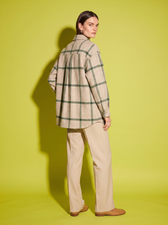 Josephine Wool Overshirt in Forest Check